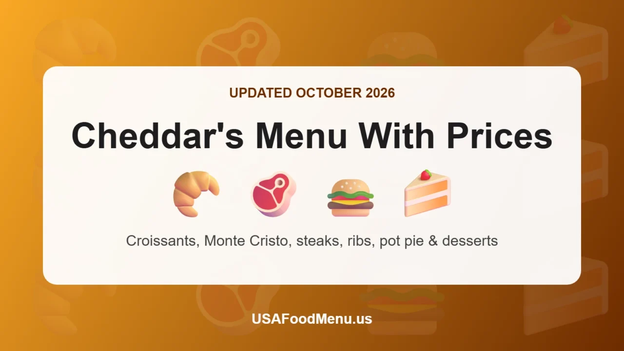Cheddar's menu with prices