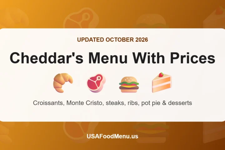 Cheddar's menu with prices