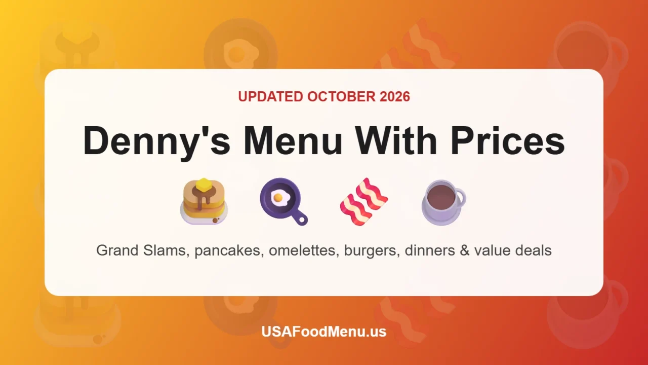 Denny's menu with prices