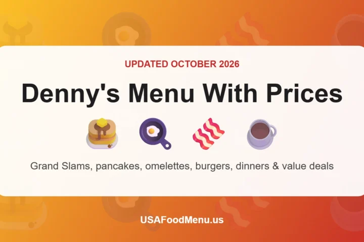 Denny's menu with prices