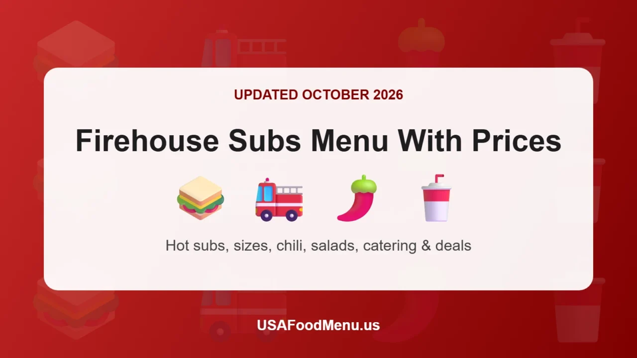 Firehouse Subs menu with prices