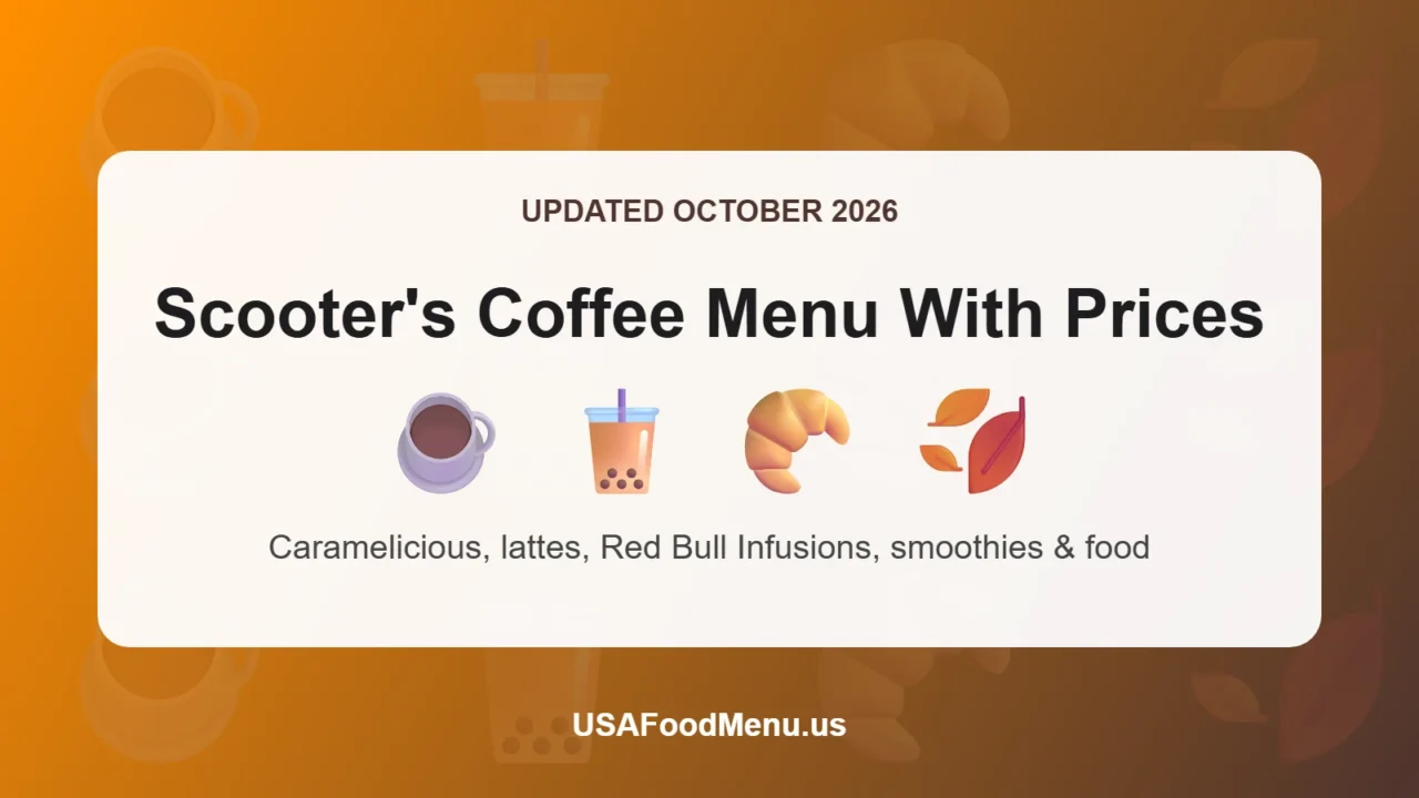 Scooter's Coffee menu with prices