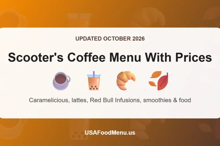 Scooter's Coffee menu with prices
